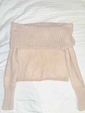 Chunky Off the Shoulder Foldover Slouchy Cozy Sweater - Size Small